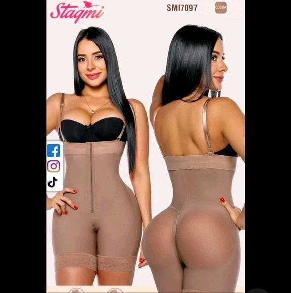 Stagmi La Coqueta SMI7097 100% Colombian Mid-Thigh Girdle Thin Straps & Thong! - Picture 1 of 10